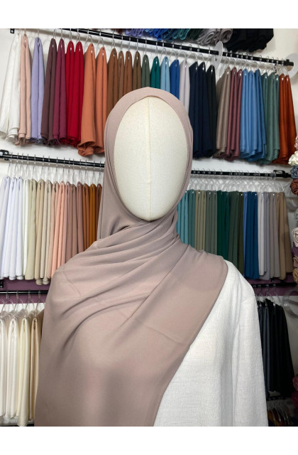 Hijab Crêpe taupe clair