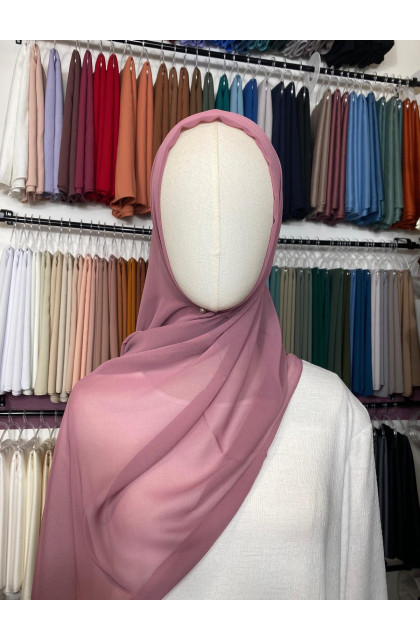 Hijab mousseline vieux rose