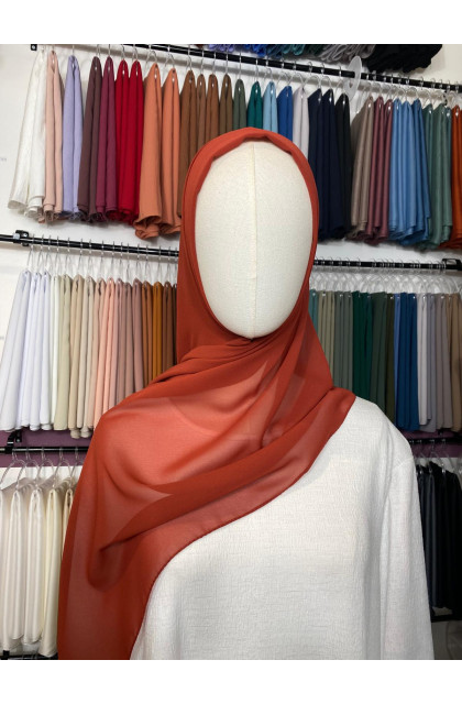 Hijab mousseline orange brique