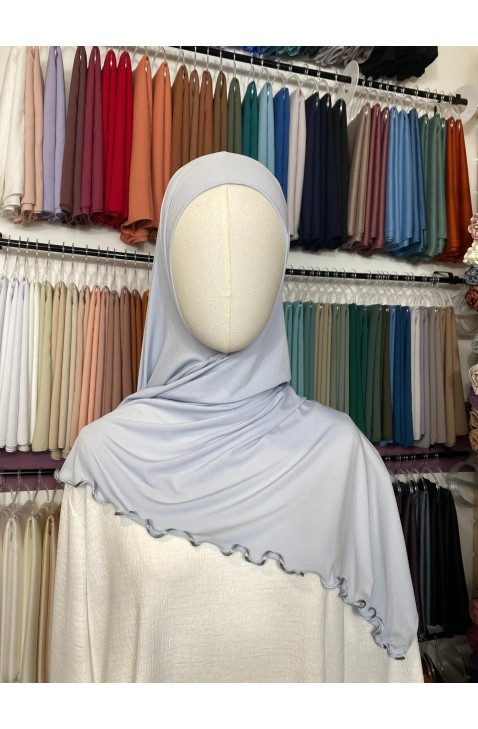 Hijab Jersey premium frisé gris perlé