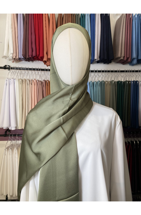 Hijab Satiné Premium vert olive
