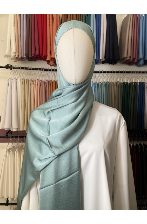 Hijab satiné premium vert sauge clair