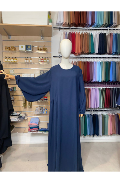 Ensembles en jazz - Abaya & khimar volant bleu marine