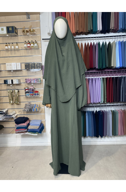 Ensemble en jazz - abaya & khimar vert