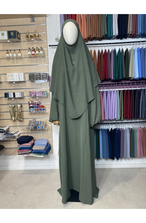 Ensemble en jazz - abaya & khimar vert