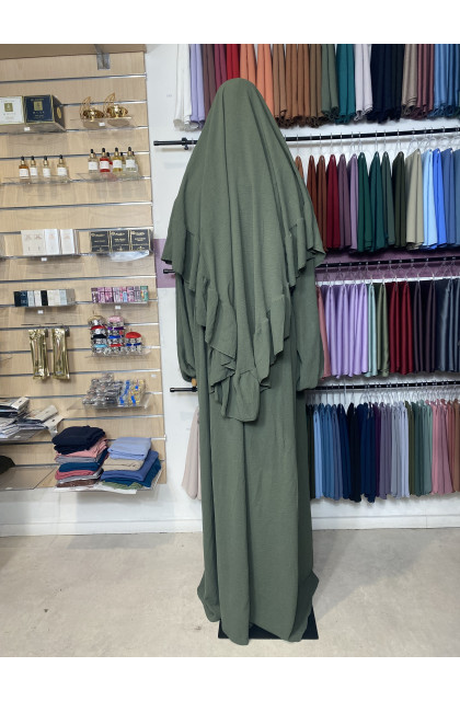 Ensemble en jazz - abaya & khimar vert