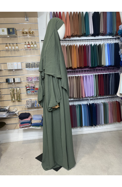 Ensemble en jazz - abaya & khimar vert