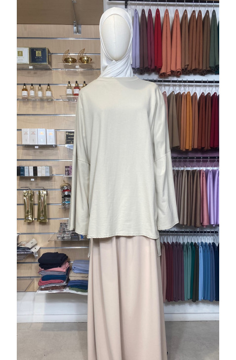 Pull oversize beige