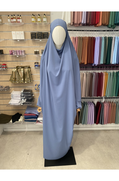 Jilbeb 1 piece en soie de médine bleu