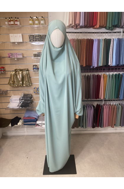 Jilbeb 1 piece en soie de medine vert céladon