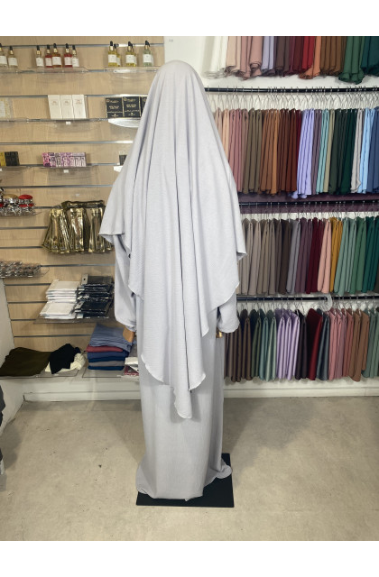 Ensemble abaya khimar en jazz gris clair