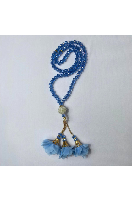 Tasbih en cristal avec détails fleurs