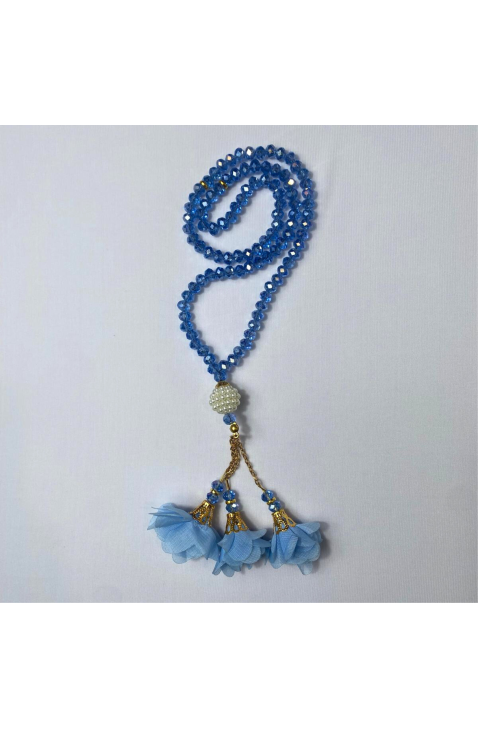 Tasbih en cristal avec détails fleurs