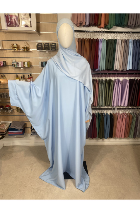 Abaya saoudienne en soi de Médine, à clip bleu ciel