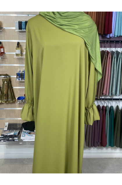Abaya soit de Médine manches tulipes vers Anis
