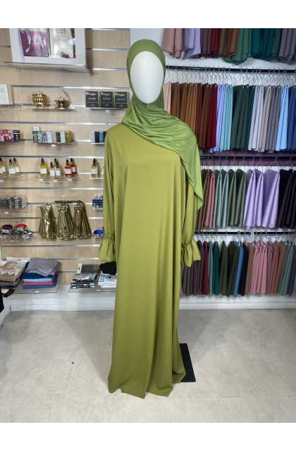 Abaya soit de Médine manches tulipes vers Anis