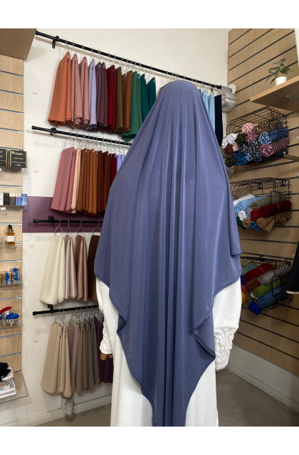 Khimar bleu gris en jersey premium