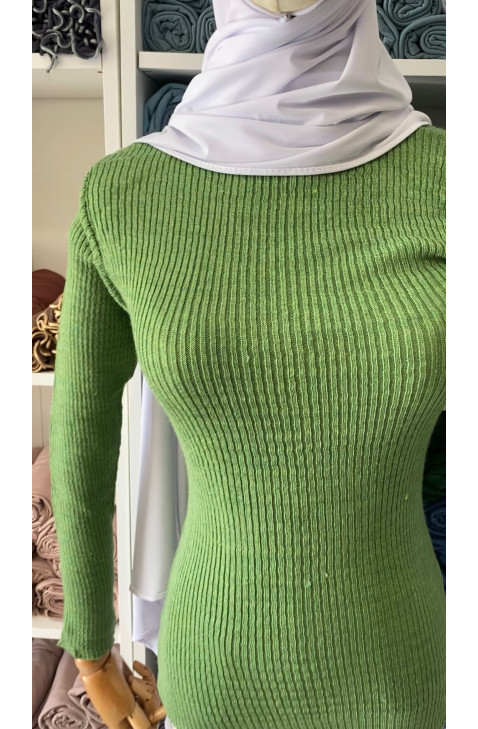 Pull Col Roulé vert pistache